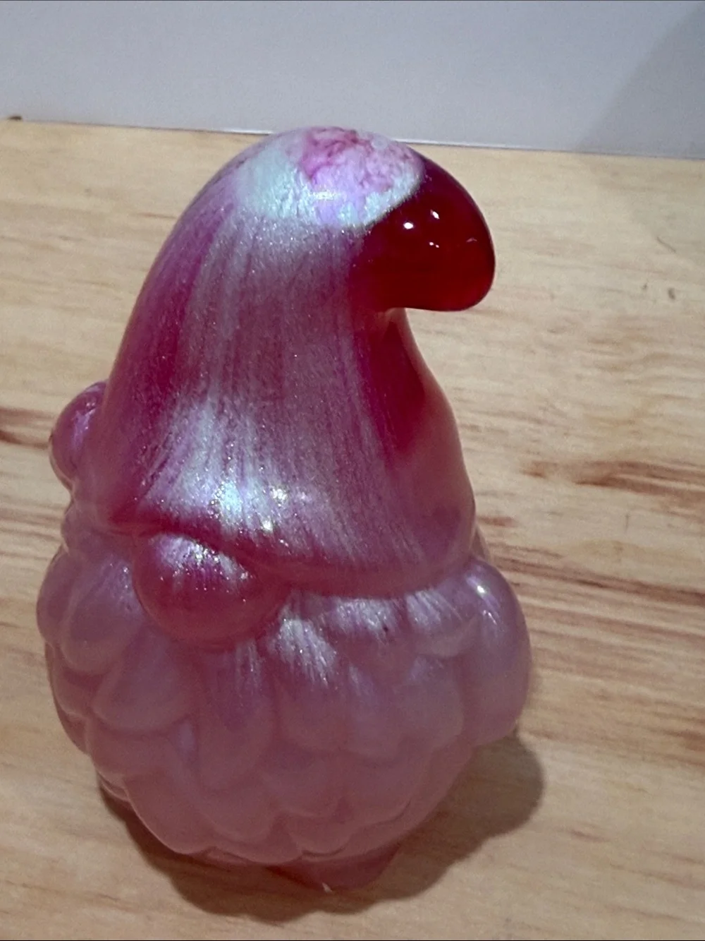Pink Resin Gnome- Shimmering Pink Decorative Figurine